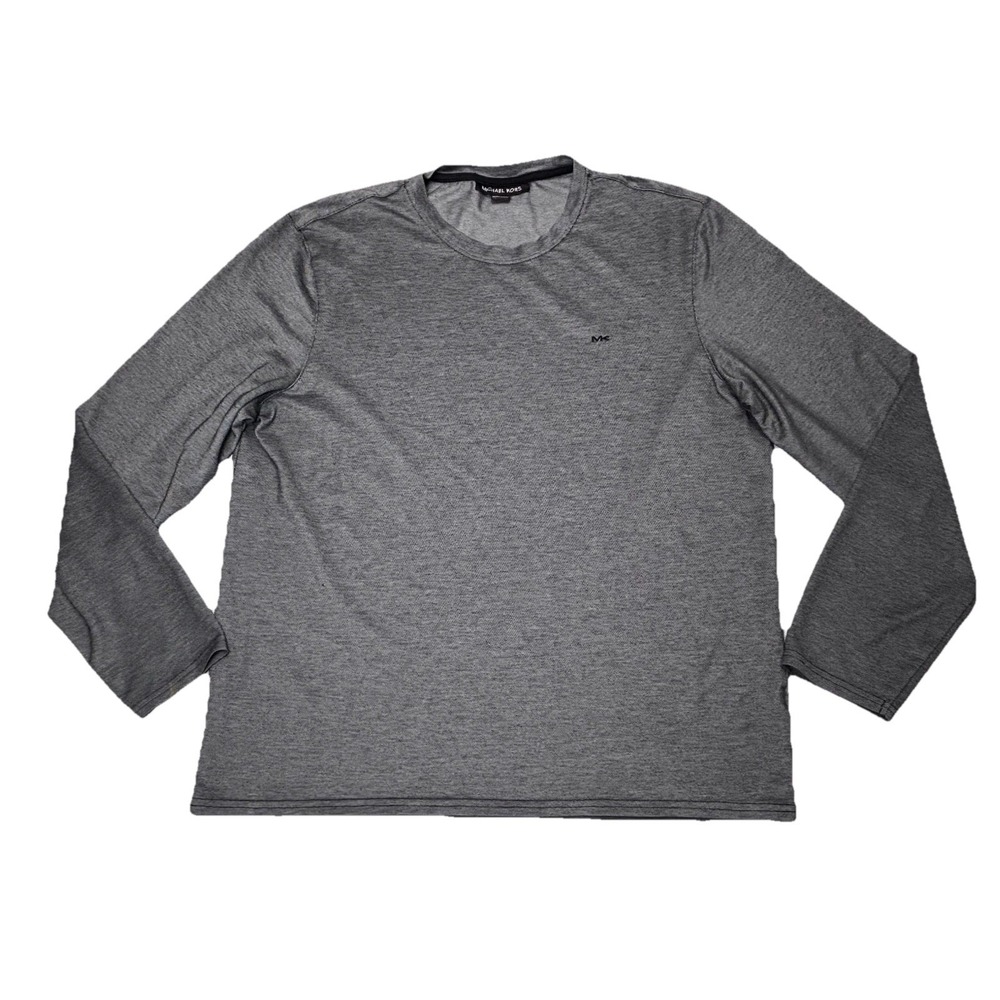 Michael Kors Performance Gray Long Sleeve‎ Athletic Shirt Men's Large Stretch